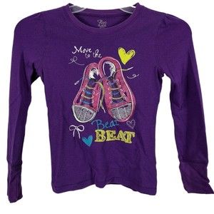 Children's Place Kids Girls XL/14 Purple Graphic Tee Long Sleeve Crew Shirt Top